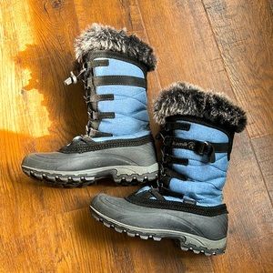 Blue snow boots